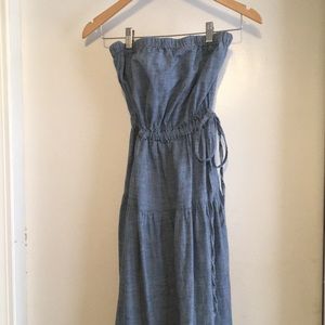 Gap Denim Strapless Maxi Dress